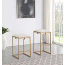 Soccoro - Square Tufted Cushion Stools (Set of 2) - Beige by HouseOfZazla