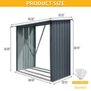 Outdoor Steel Firewood Rack, Open Wood Shed With Sloped Roof For Firewood, Pellet, Or Lumber Storage - Black by HouseOfZazla
