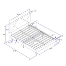 Upholstered Platform Bed Frame With Headboard, Wood Slat Support