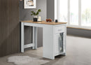 Alonzo - Small Space Counter Height Dining Table With Cabinet, Drawer, And 2 Ergonomic Counter Stools (Set of 3) by HouseOfZazla