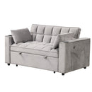 55.3" 4-1 Multi-functional Sofa Bed with Cup Holder and USB Port for Living Room or Apartments, Gray