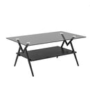 Rectangle Coffee Table With Tempered Glass Top And Shelf, Modern Table For Living Room by Unique Piece Furniture