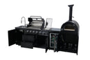 Black 112-Inch Double Stainless Steel Gas Outdoor Kitchen Grill