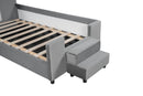 Upholstered Daybed With Bear Shaped Headboard, Hydraulic System And Breathable Fence