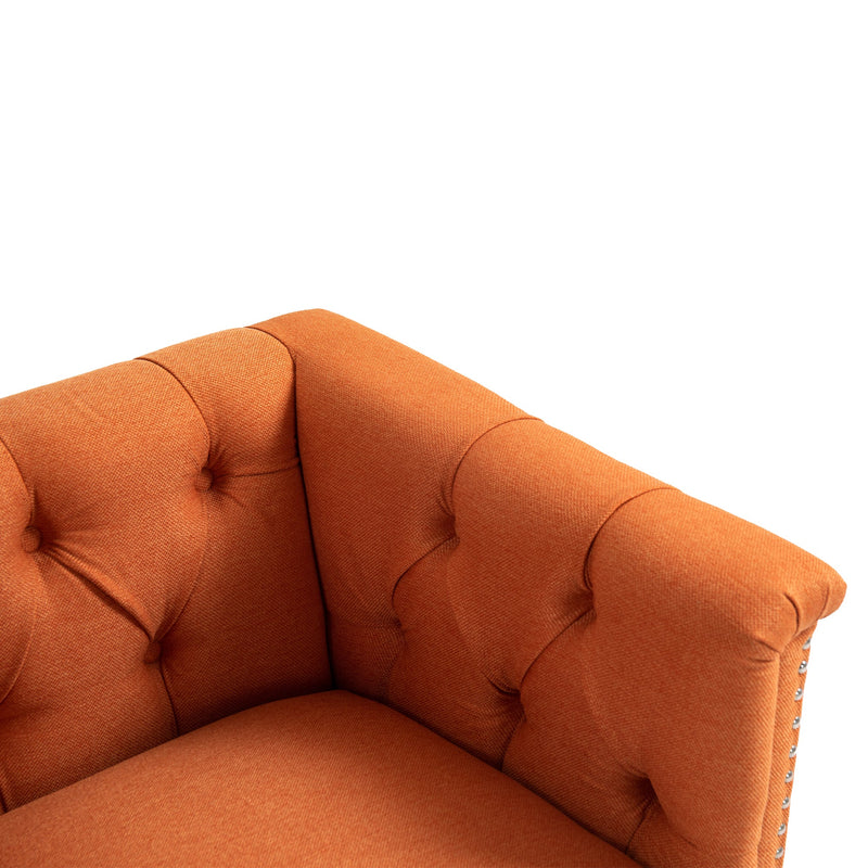 Accent Chair Living Room Chairs Single Sofa Chair,Arm Chairs with Linen Fabric, Mid Century Accent Arm Chairs Comfy Reading Lounge Club Armchair for Bedroom Office Study