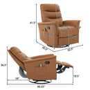 Manual Recliner Chair With 8-Point Massage and Swivel Function