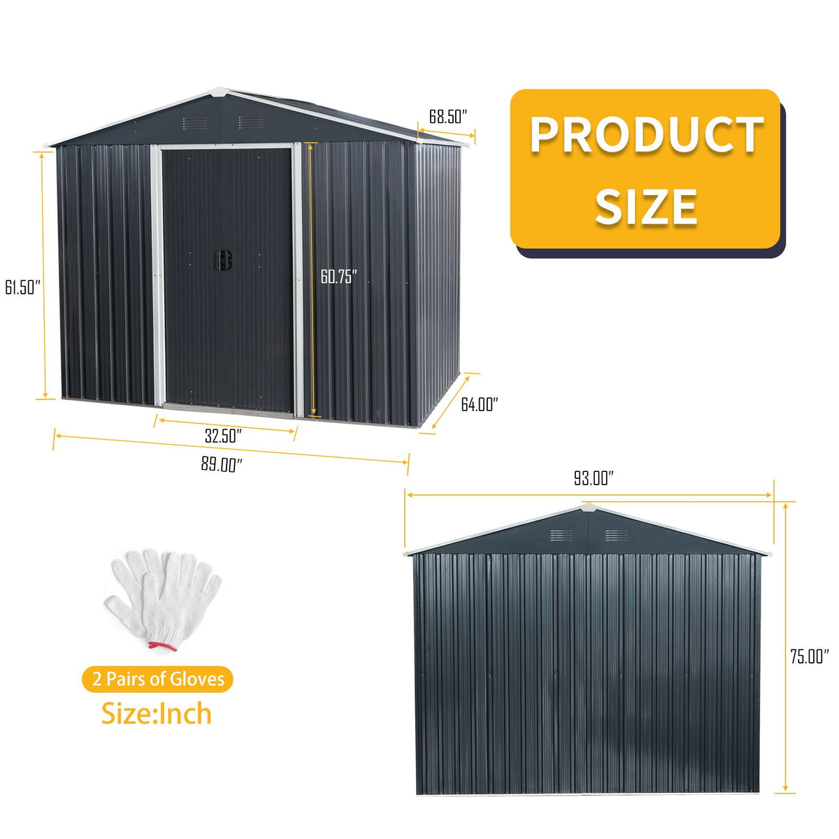 Outdoor Metal Storage Shed With Floor Base, photo 31 of 40
