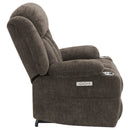 Beca - Upholstered Power Lift Recliner With Cupholders And USB Charging by HouseOfZazla