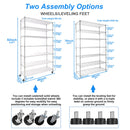 7 Tier Wire Shelving Unit, 2450 LBS NSF Height Adjustable Metal Garage Storage Shelves with Wheels, Heavy Duty Storage Wire Rack Metal Shelves - Chrome