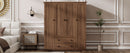 4 Door Wardrobe Armoire Closet with 2 Drawers, Brown