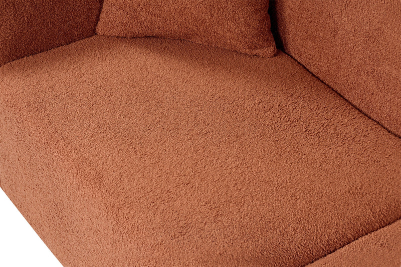 87' Curved Contemporary Sofa in Orange: Plush Seating, Streamlined Design, and Durable Frame – Ideal for Stylish Living Spaces