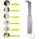 59” Stainless Steel Shower Panel with Massage Jets and Hand Shower by DirectDeals