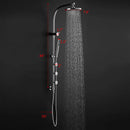 44 Inch Chrome Brass Rainfall Shower Panel Wall Mount with Hand Show by DirectDeals