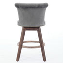 26" Counter Height Bar Stools Set of 2 with 360° Swivel and Velvet Upholstery