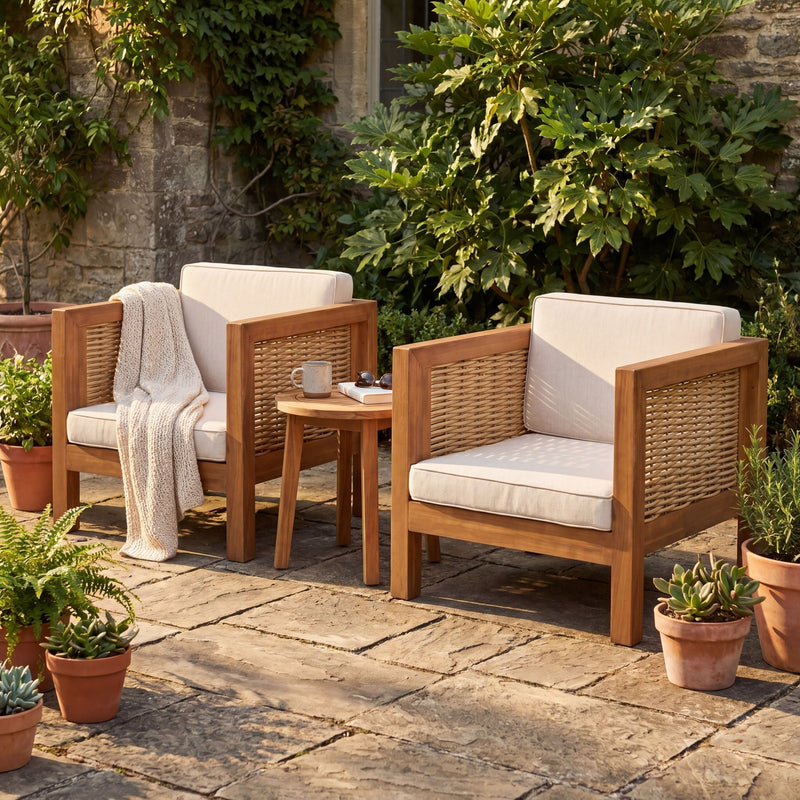 Outdoor Club Chair With Wicker Armrest, photo 10 of 17