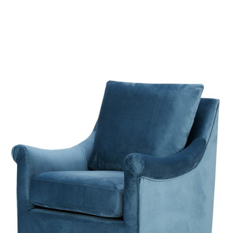 Swivel Chair With Curved Arms And Straight Back - Blue, photo 6 of 7