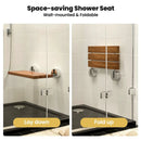 20 Inch Wall Mounted Teak Wood Folding Shower Bath Seat by LJGDeals
