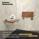 20 Inch Wall Mounted Teak Wood Folding Shower Bath Seat by LJGDeals