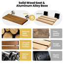 20 Inch Wall Mounted Teak Wood Folding Shower Bath Seat by LJGDeals