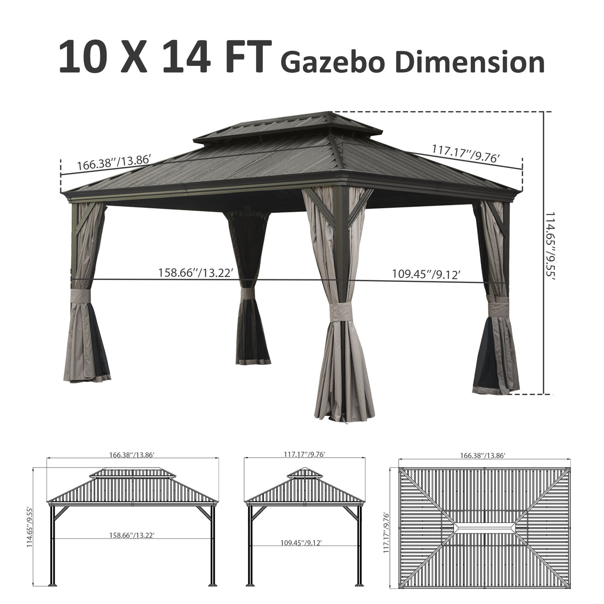 10' X 14' Hardtop Gazebo, photo 4 of 10