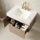 MURI 30" Bathroom Vanity & Sink, Floating Plywood Storage Cabinet with Drawer & Door, Carrara by HouseOfZazla