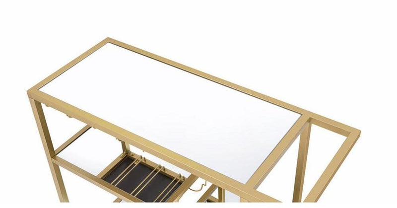 Adamsen Serving Cart, Champagne & Mirror