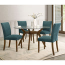Flynn - Round Glass Top Dining Table - Brown by HouseOfZazla