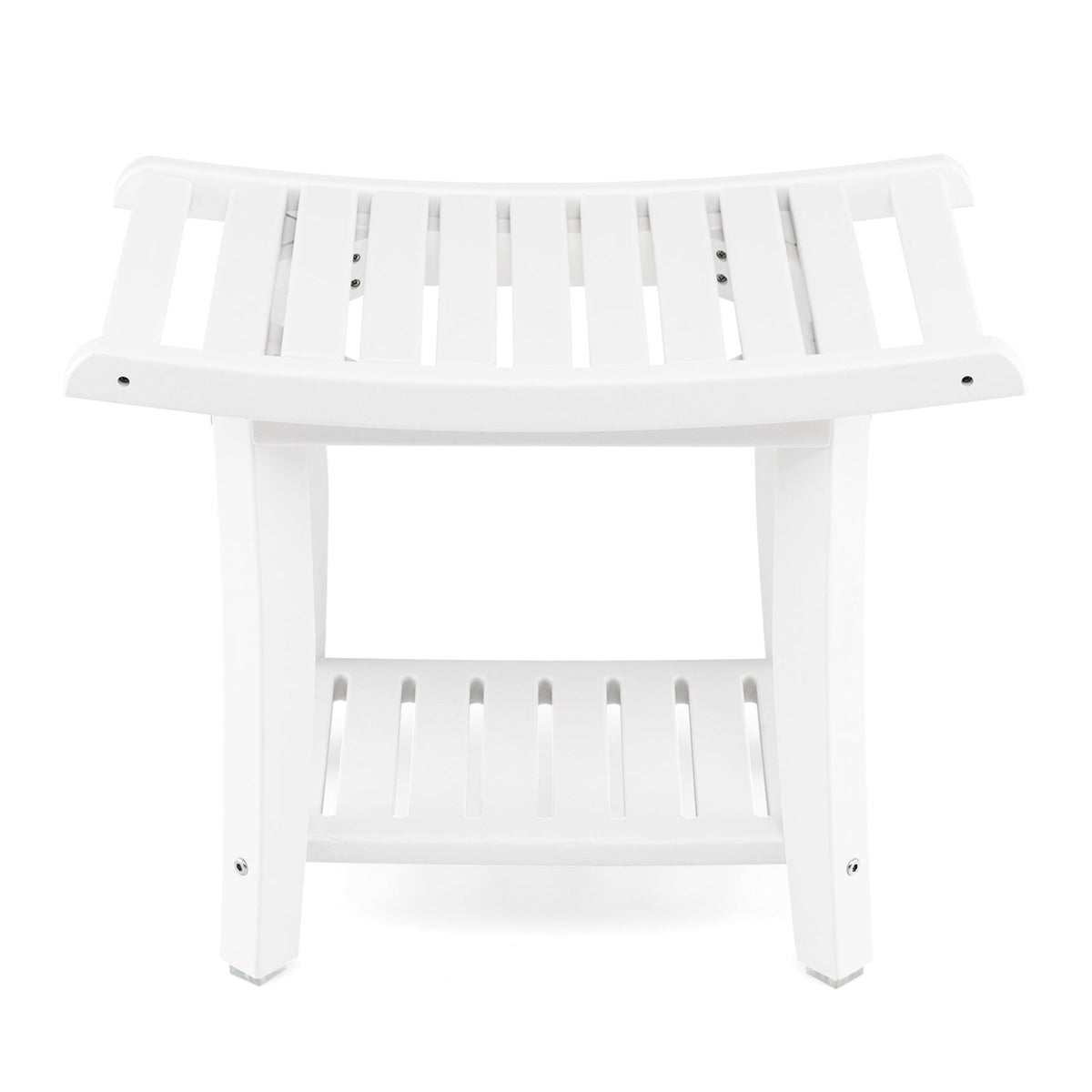 Waterproof Bath Stool with Curved Seat and Storage Shelf, photo 3 of 9