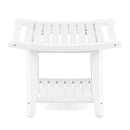 Waterproof Bath Stool with Curved Seat and Storage Shelf by LJGDeals