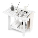Waterproof Bath Stool with Curved Seat and Storage Shelf by LJGDeals