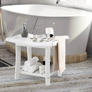 Waterproof Bath Stool with Curved Seat and Storage Shelf by LJGDeals