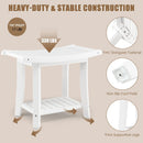 Waterproof Bath Stool with Curved Seat and Storage Shelf by LJGDeals