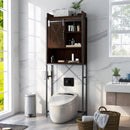 4-Tier Multifunctional Toilet Sorage Cabinet with Adjustable Shelf and Sliding Barn Door by LJGDeals