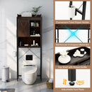 4-Tier Multifunctional Toilet Sorage Cabinet with Adjustable Shelf and Sliding Barn Door by LJGDeals