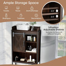 4-Tier Multifunctional Toilet Sorage Cabinet with Adjustable Shelf and Sliding Barn Door by LJGDeals