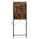 4-Tier Multifunctional Toilet Sorage Cabinet with Adjustable Shelf and Sliding Barn Door by LJGDeals