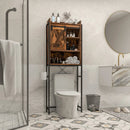 4-Tier Multifunctional Toilet Sorage Cabinet with Adjustable Shelf and Sliding Barn Door by LJGDeals