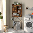 4-Tier Multifunctional Toilet Sorage Cabinet with Adjustable Shelf and Sliding Barn Door by LJGDeals