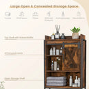 4-Tier Multifunctional Toilet Sorage Cabinet with Adjustable Shelf and Sliding Barn Door by LJGDeals