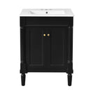 Bathroom Vanity With Top Sink, 2 Tier Storage Cabinet