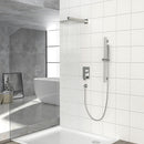 Wall Mounted Shower System With Adjustable Slide Bar And Rough In Valve, 12" Square Design - Brushed Nickel by HouseOfZazla