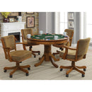 Upholstered Game Chair & Casters - Brown by HouseOfZazla