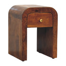 Mini Darcy Chestnut Nightstand with Curved Edges, 1-Drawer