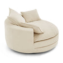 360° Swivel Accent Barrel Chair With Dual Layer Cushion And 3 Removable Pillows