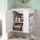 Wall Mounted Bathroom Cabinet With Side Shelf Combo, Vanity With Sink - White by HouseOfZazla