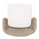 3-Piece Outdoor Dining Set with Teak Finish Acacia Wood Table & Wicker Chairs by HouseOfZazla