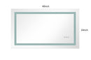 40x24 LED Lighted Bathroom Wall Mounted Mirror with High Lumen+Anti-Fog Separately Control+Dimmer Function