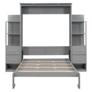 Murphy Wall Bed With LED Lights, Shelves And Drawers
