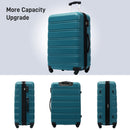 Hardshell Luggage Sets 3 Pieces Spinner Suitcase With Tsa Lock Lightweight 20" 24" 28" - Antique Blue Green by HouseOfZazla