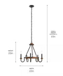 Barrett 22"W 5-Light Chandelier by Kichler Auburn Stain with Anvil Iron Finish by LampsUSA